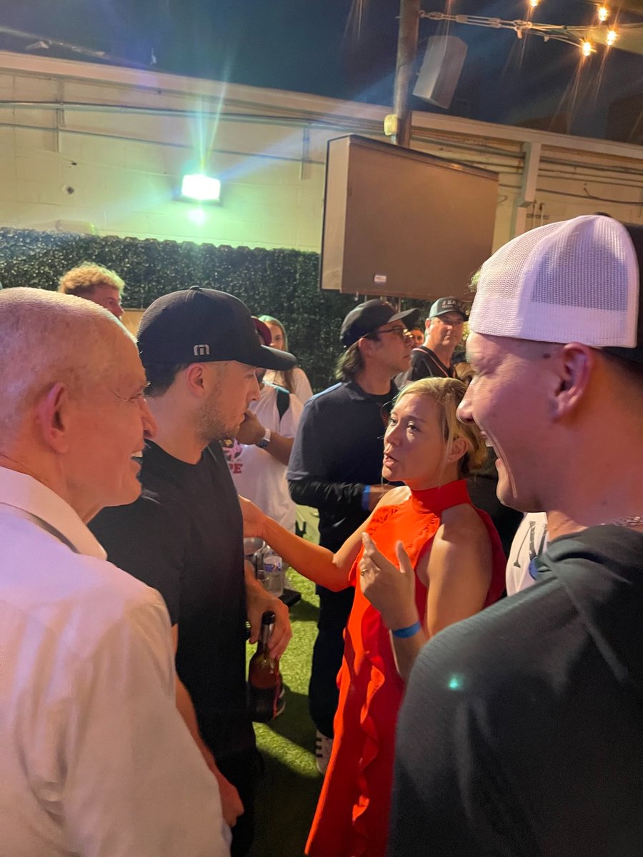 MattressMack's tweet photo. The #Astros won the final game of their regular season!! Go Stros’! I was delighted to catch up with Alex Bregman and his beautiful wife Reagan and eat some delicious Breggy Bomb salsa and BBQ! 

A great @gallerysports event to remember!
@reabreg @ABREG_1 @breggybomb

#LevelUp https://t.co/OspIkZOC6f