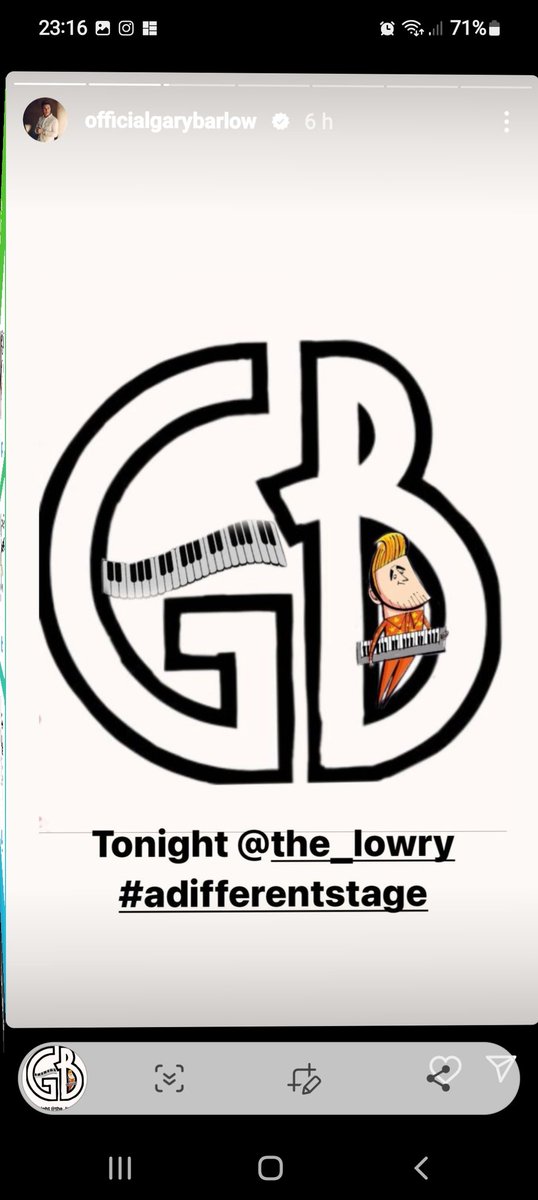 Brilliant night <a href="/The_Lowry/">Lowry</a> watching <a href="/GaryBarlow/">Gary Barlow</a> very different show but brilliant had the best time x