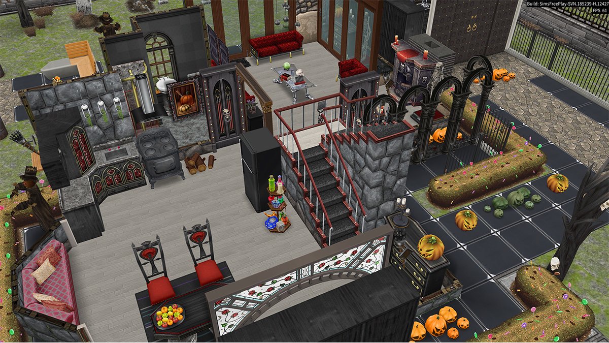 TheSimsFreePlay's tweet photo. Halloween is soon approaching and for the first time ever our very own EA Creator @Michiiiro has created the ultimate haunted house! You can purchase Michiiiro's Halloween template from the Architect Homes tab for a limited time only, between 6th - 19th October. 🎃 https://t.co/jdeX6V31zc