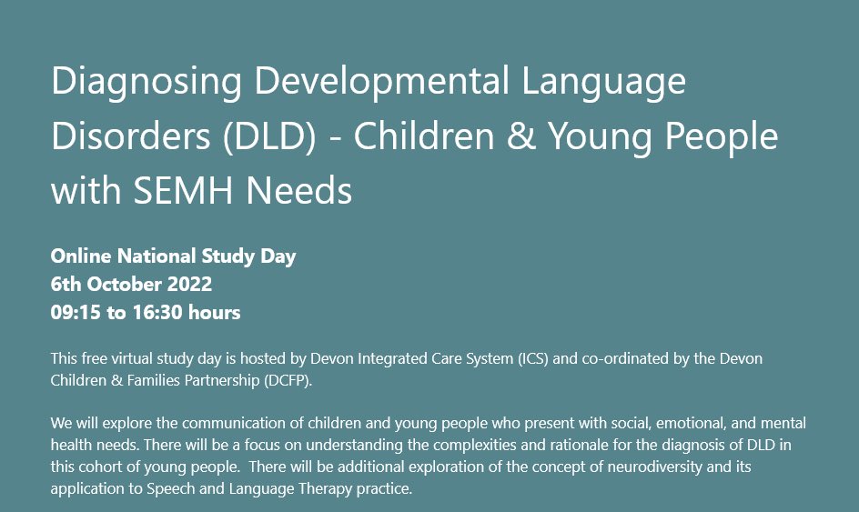 What a wonderful way to spend a day - such fabulous presenters  delivering such thought-provoking research. #DLDSEMHStudyDay2022