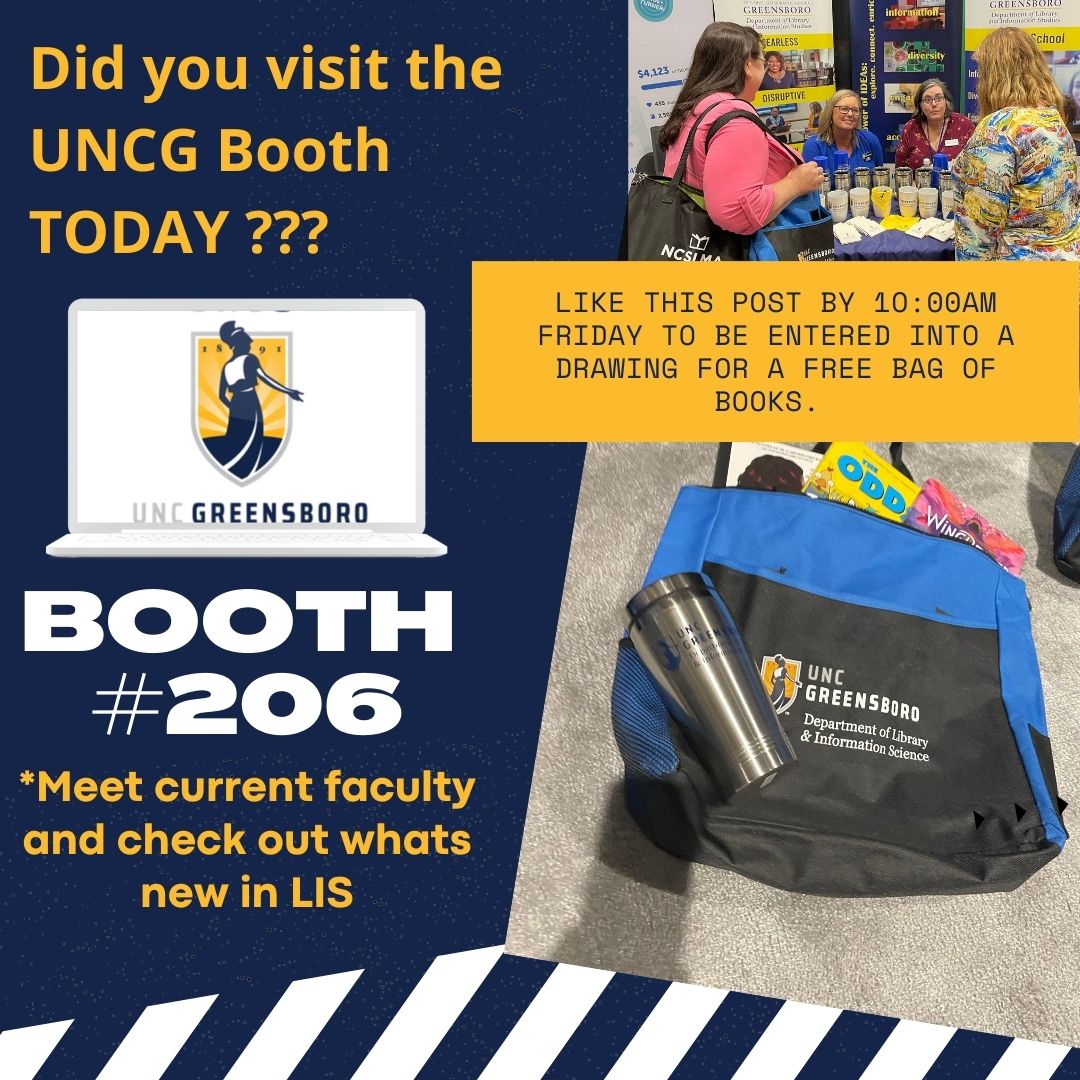 lisuncg's tweet photo. Do you want a FREE Bag of Books!Like this post by 10:00 AM &amp; we will randomly select 10 people &amp; announce the winners by 12:00 NOON tomorrow. Keep an eye on your social media ---Bags must be picked up by 5:00 PM Friday. We look forward to seeing you at booth 206.#ncslma22 https://t.co/gus9SLBSdO
