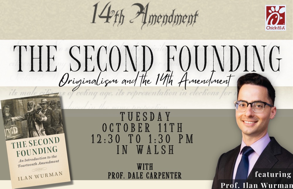 What was the original meaning of the 14th Amendment? Does it mean the same today? Join us on Tuesday to hear Professor <a href="/ilan_wurman/">Ilan Wurman</a> answer these questions and more!
