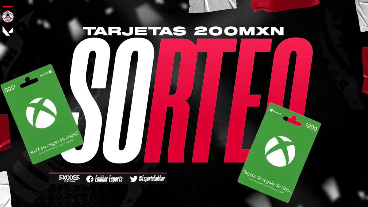 lAtomic_'s tweet photo. 🚨SORTEO 🚨

2 tarjetas de Xbox de $200 
Requisitos:
- Seguir a @EsportsEmbher 
- Seguirme

Los ganadores los daré en stream el día Domingo por mi canal de Twitch
⚔️ https://t.co/pSujkjuPF5
Mucha suerte a todos 🤠 https://t.co/NeTR3g7u9l