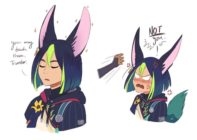 No touchie (old doodle from 1st sumeru patch)#genshinimpact #tighnari 