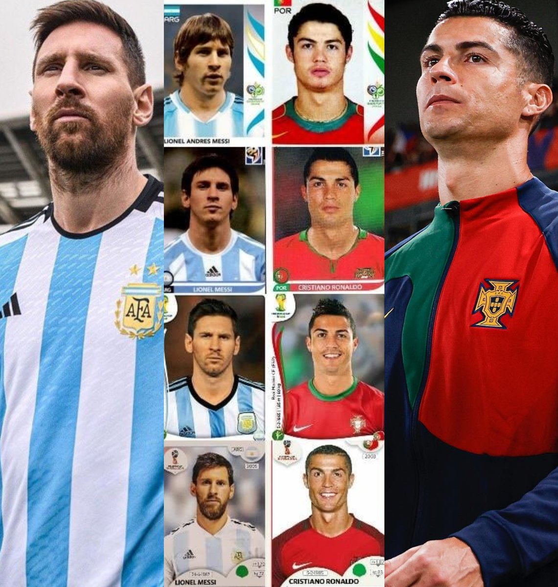 InvictosSomos's tweet photo. Sin importar qué suceda en el Mundial de Qatar 2022, solo podemos agradecerles. Gracias por tanto fútbol, Lio y Cris. LOS MÁS GRANDES. https://t.co/uiPGZUimcR