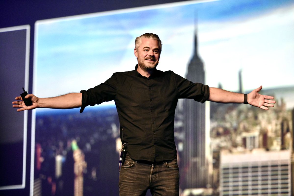 When you ask us how excited we are for #Inventures2023, we just reference this photo of <a href="/scottharrison/">Scott Harrison</a> 🤗 

Get your ticket and get on board for an exhilarating ride at Inventures in #yyc next June: inventurescanada.com