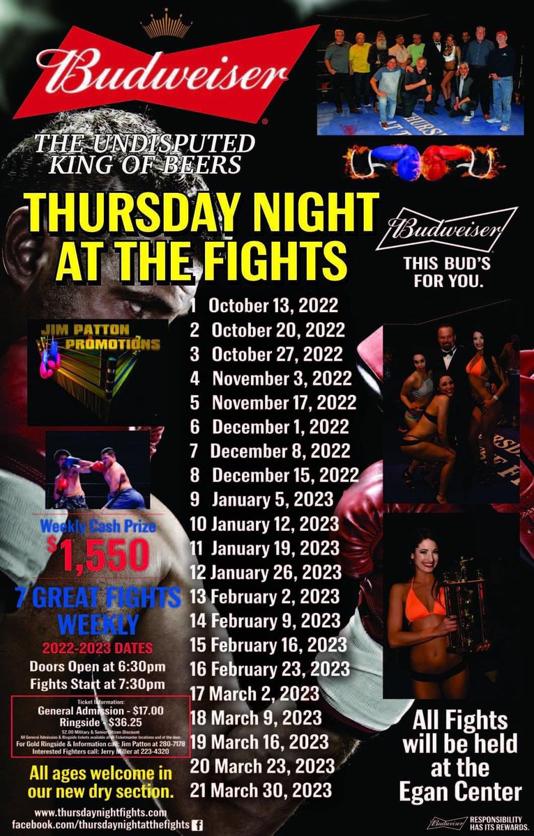 907NEEDYONE's tweet photo. It’s almost that time !!! Hit me up if u need a table or tickets !! #thursdaynights #fights #budweiser #kingofbeers https://t.co/GaymVO3ol3