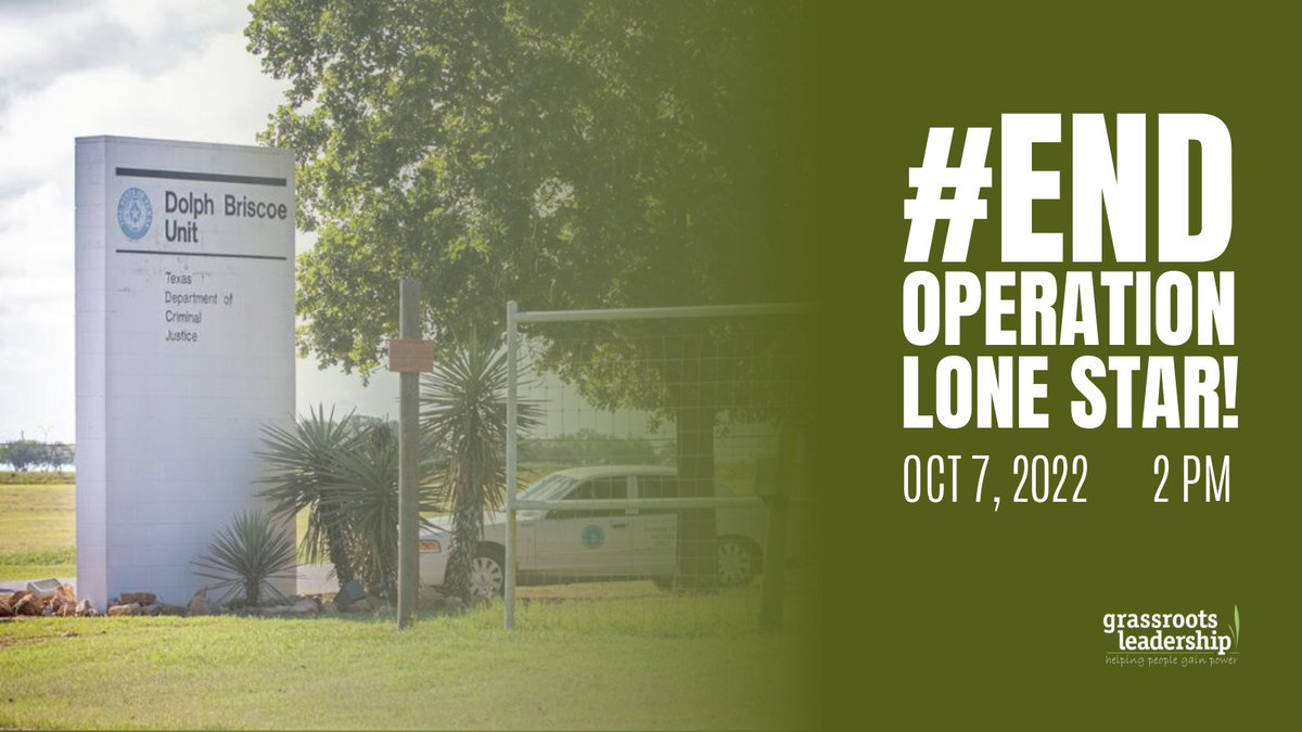 Grassroots_News's tweet photo. Join us this Friday, October 7th 2-3p for an #EndOperationLoneStar rally and demand an end to this inhumane program.
To close out two weeks of our #WitnessOLS delegations, we will be rallying outside of the Dolph Briscoe Unit in Dilley, Texas. More info link in bio #EndOLS https://t.co/5w4So6LrUR