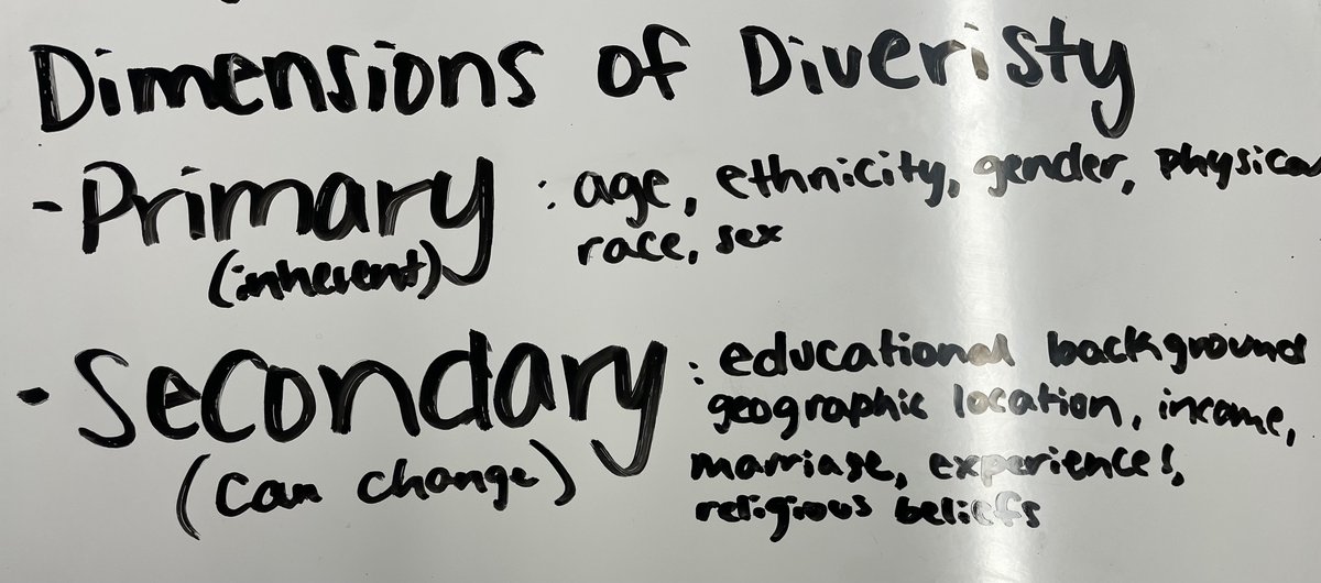 avakseaton's tweet photo. This week in class we learned about Dimensions of Diversity. Such as, primary and secondary! #unietd https://t.co/sgndxTzOdz