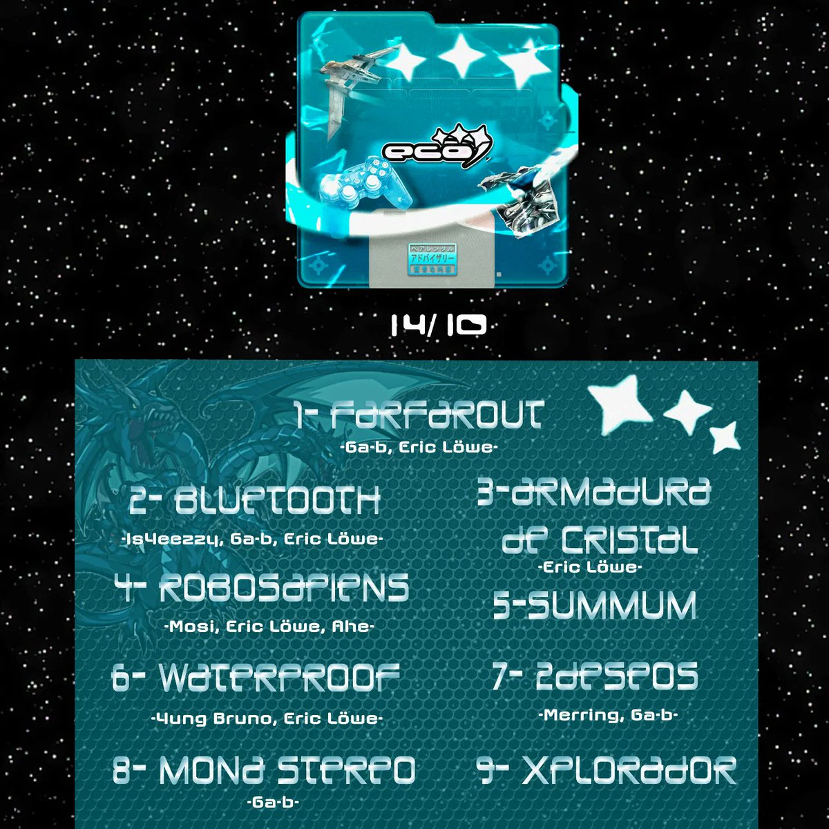 maarky_hb's tweet photo. 💠ECO OUT 14/10💠

Os dejo la portada y la tracklist del álbum, gracias a todxs lxs que lo habeis hecho posible,oskkkk💠💠💠💙💙💙

Mix y master : @EricLowelow 
Portada: @entivisuals 
Contraportada: @mosi_hb https://t.co/UqEgPi5lNC