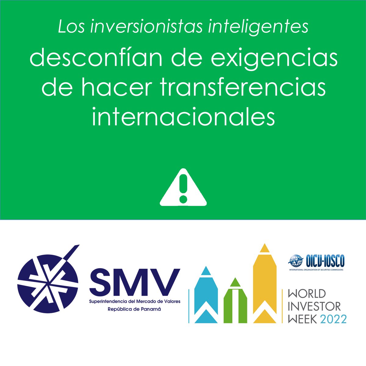 Supervalores_Pa's tweet photo. Semana Mundial del Inversionista 2022
@IOSCOWIW
#IOSCOWIW2022 #worldinvestorweek #WIW2022 #WIWSMV2022 #WIW2022 #UEIWIW #SMVWIW #INVERSIONISTANFORMADO #PROTECCIONINVERSIONISTA #INVERSIONRESPONSABLE https://t.co/HbDYOEIALM