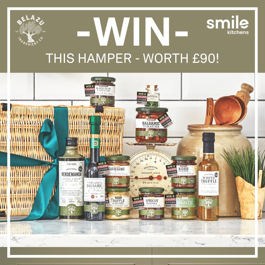 mysmilekitchen's tweet photo. Want to WIN this fantastic Luxury Hamper courtesy of @belazu_co worth £90? 
Plus, 8 chances to WIN a £20,000 kitchen?

👉🏼https://t.co/r5ppszQVNR

T&amp;Cs apply
#competition #giveaway #win #compuk #comeptitionuk #freeprize #belazu #belazuco #competitions #comper #comps #smilekitchens https://t.co/MeXM1qElFl
