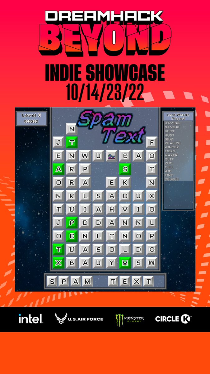 HalfEatenEnt's tweet photo. We're excited to announce Spam Text has been selected for @DreamHack Beyond Indie Showcase!

We'll be having a discount for #DHBIndies from October 14th - 23rd, Wishlist it here: https://t.co/ygEWPv5M0N

#gamedev #indiedev #indiegames #indiegamedev https://t.co/X3KHTn7kRD