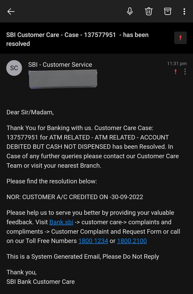 vvksl's tweet photo. @TheOfficialSBI Is this how we are going digital? Withdrawal from ATM which was not dispatched , Amount was deducted from account. raised complaint fot same and received response that its resolved, but my balance is yet same, and now Customer service is telling me to visit branch https://t.co/zgjZuyfoSW