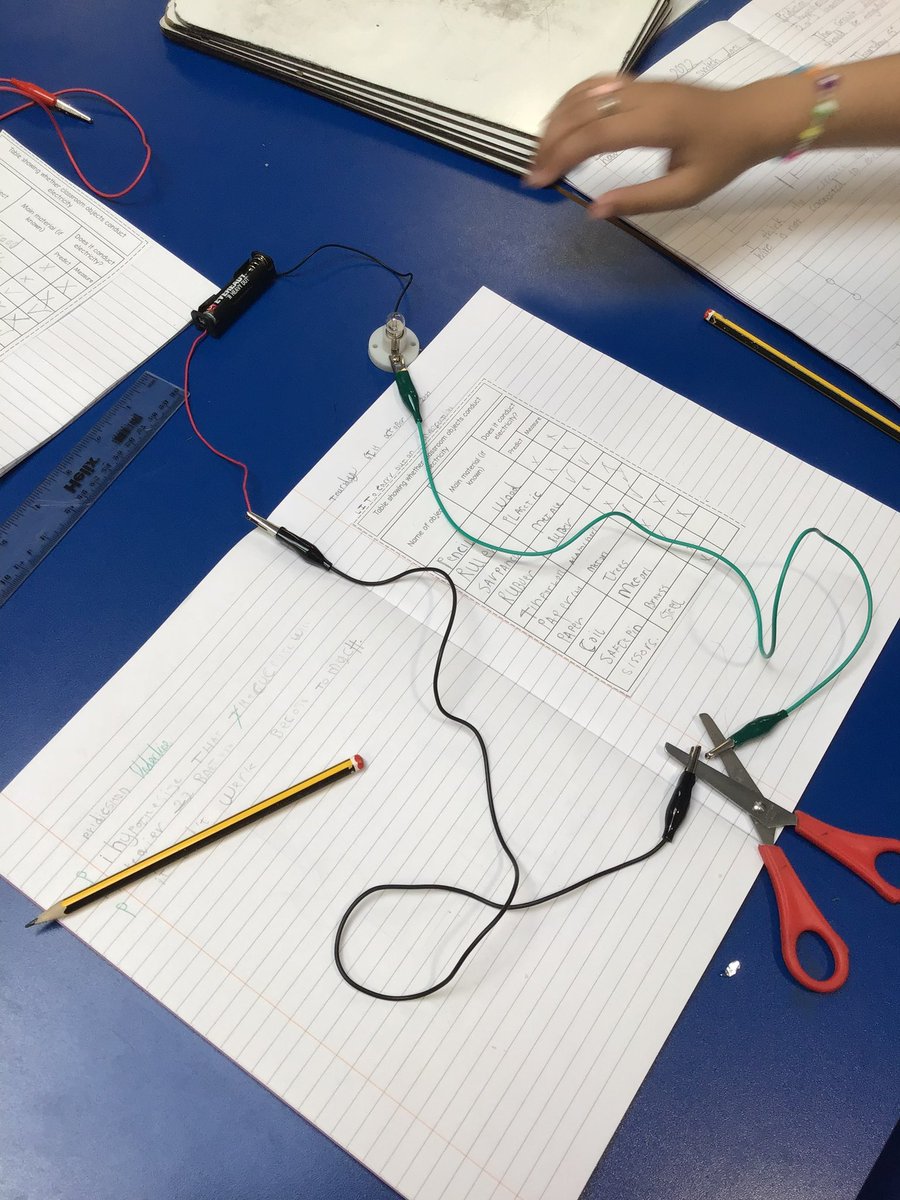 SomersHeath4's tweet photo. Today, we were ‘conducting’ an experiment to see which materials let electricity flow through them! Year 4 have thoroughly enjoyed our science topic this half term. https://t.co/oZJL09WkHq