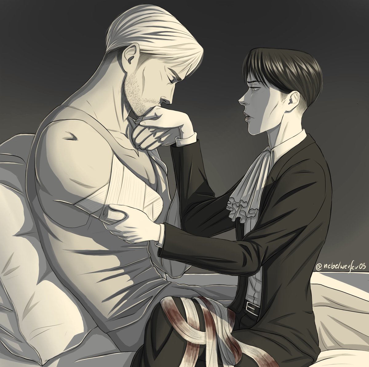 Nebelwerfer05's tweet photo. @EruriAngstWeek Day 5 - Injury
#eruri #EruriAngstWeek #EruriAngstWeek2022 https://t.co/Aypy4c35d2