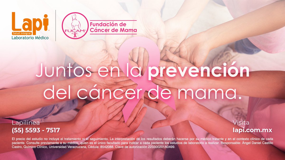 lapi_lab's tweet photo. Lapi y @FUCAMM juntos en Una Alianza por tu Vida.
Agenda tu estudio: https://t.co/1ym1lxtk5v y recibe seguimiento por los médicos especialistas de FUCAM.
#LasQueremosLasCuidamos #UnaAlianzaPorTuVida #CáncerDeMama #CuentaConNosotros #LaboratoriosLapi #LapiMx https://t.co/Py7Ygdwib6