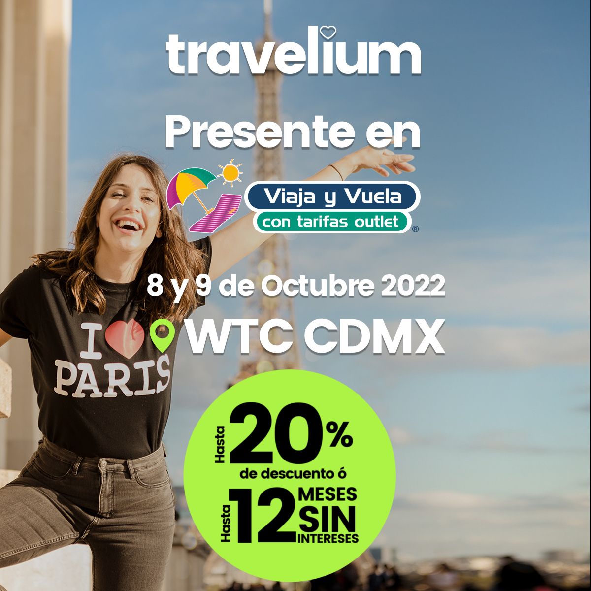 Travel_ium's tweet photo. Sabemos que #ViajarEsParaTodos por ello te traemos una noticia increíble🎉
Estaremos presentes en el Outtlet #ViajayVuela @ViajayVualea_MX los días 8 y 9 de octubre con nuestros mejores tours y descuentos de locura🤩
¡Nos vemos en el World Trade Center de la Ciudad de México!🔝 https://t.co/GqRK670nc2