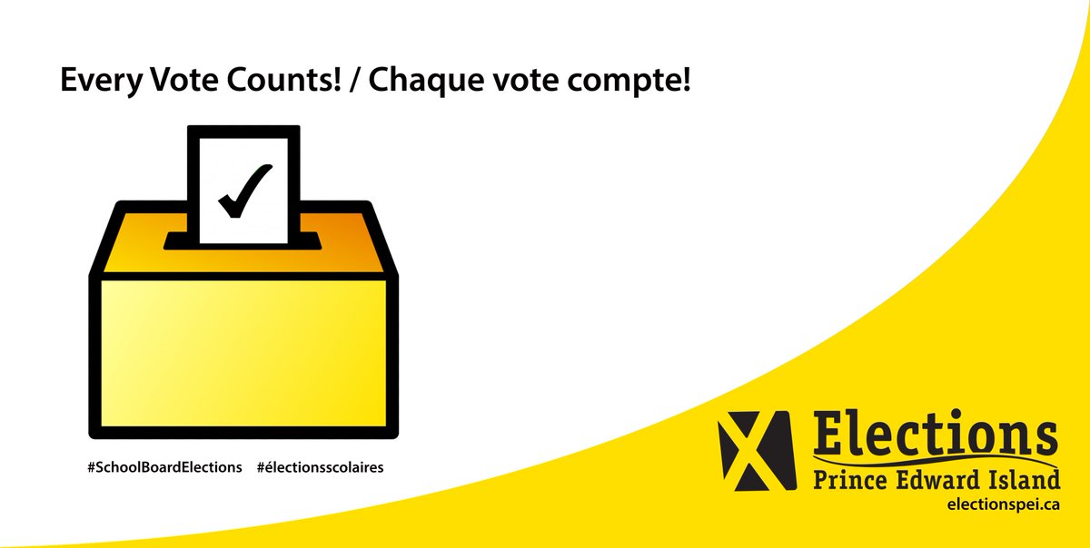 The Mail In Ballot Application Period for School Board Elections in <a href="/PSBPEI/">Public Schools Branch</a>  and <a href="/CSLF_IPE/">La CSLF de l'Î.P.É.</a>  has been officially extended until 11:59 pm on October 29, 2022 and the period to return ballots to Elections PEI has been extended until 12 pm on Thursday November 10, 2022