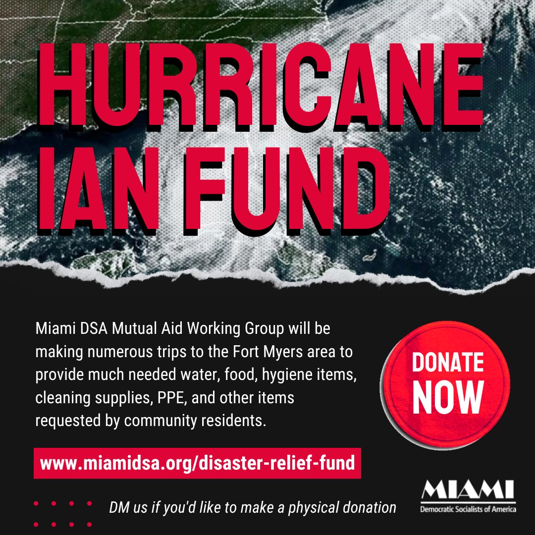 Please donate to our MAWG Hurricane Ian Relief Fund. 100% of the funds will go to provide supplies to those affected by Hurricane Ian. Solidarity Not Charity. Every bit helps folks! buff.ly/3ylKsO0