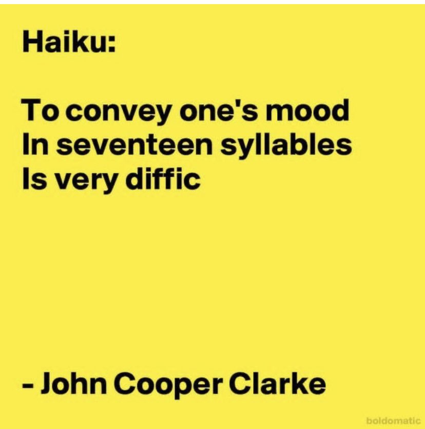 On #NationalPoetryDay a haiku from a fellow Salfordian.