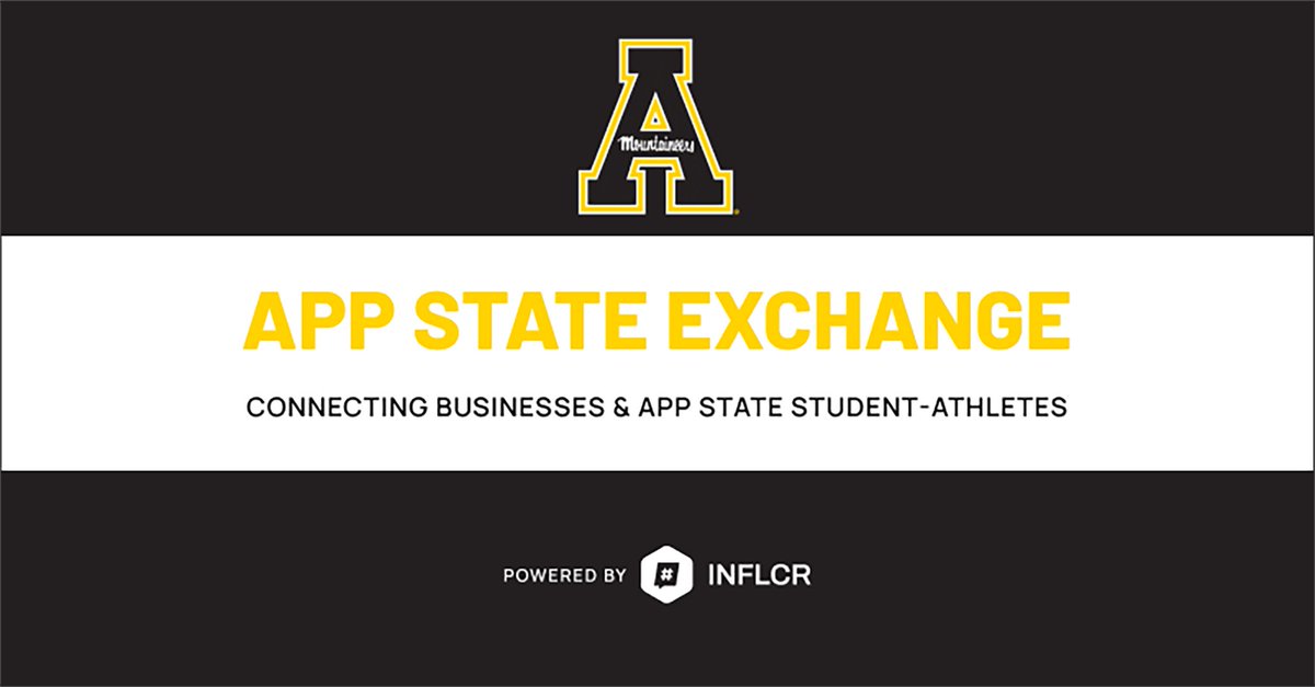 The App State Exchange NIL platform is LIVE thanks to our partnership with @INFLCR! Interested businesses can visit appstatesports.com/exchange to connect with our student-athletes. 📰 goapp.st/3Cc8FHH #GoApp