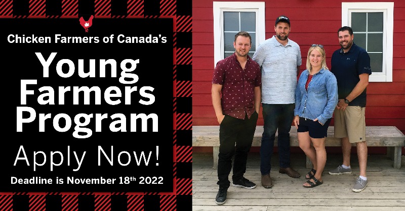chickenfarmers's tweet photo. The CFC Young Farmers Program will give farmers the tools and training to continue growing in the sector, with the long-term goal of having them play a larger role in governing and promoting chicken farming in Canada. Apply today! https://t.co/oBS9XsU3pC https://t.co/RowaTYAZqk