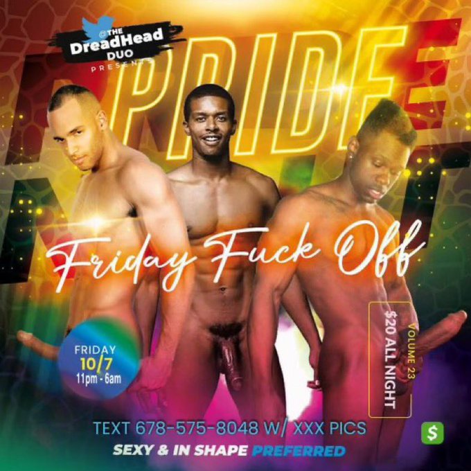 It&rsquo;s a FREAKING WEEKEND IN THE A come get fuck or come fuck but either Wayyyy!!! WE FUCKING LOL 😂  @thedreadheadduo<a href="/tag/nobodyshaming"class="tags"><span>#nobodyshaming</span></a><a href="/tag/gymrats"class="tags"><span>#gymrats</span></a><a href="/tag/bodycheck"class="tags"><span>#bodycheck</span></a><a href="/tag/nojudgementzone"class="tags"><span>#nojudgementzone</span></a>