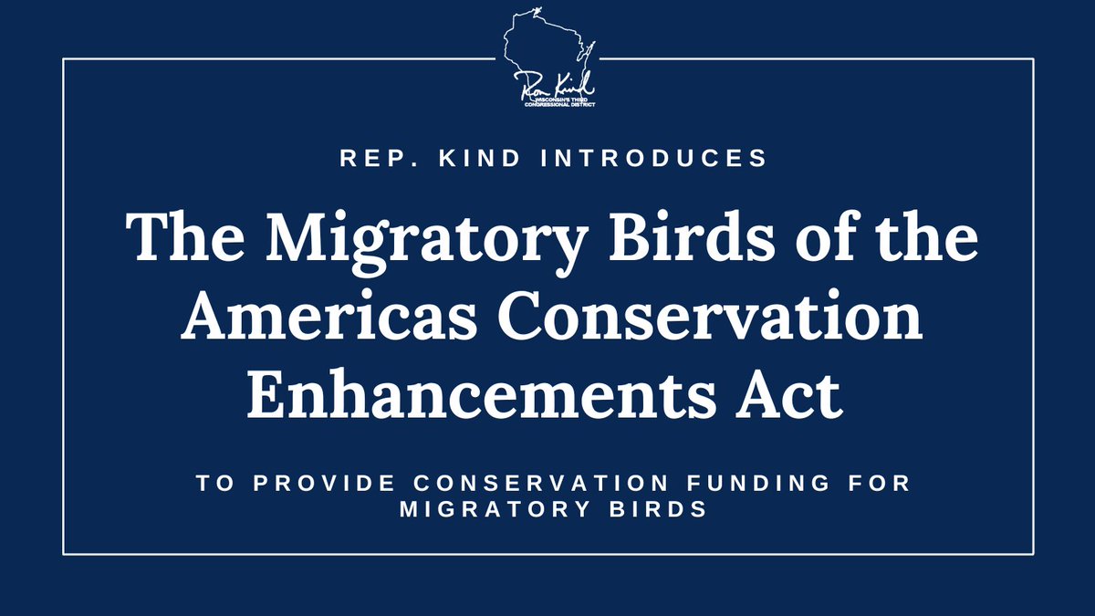 I'm proud to introduce the bipartisan Migratory Birds of the Americas Conservation Enhancements Act with <a href="/RepMariaSalazar/">Rep. María Elvira Salazar</a>. This legislation will provide robust conservation funding and promote the long-term conservation of migratory birds.