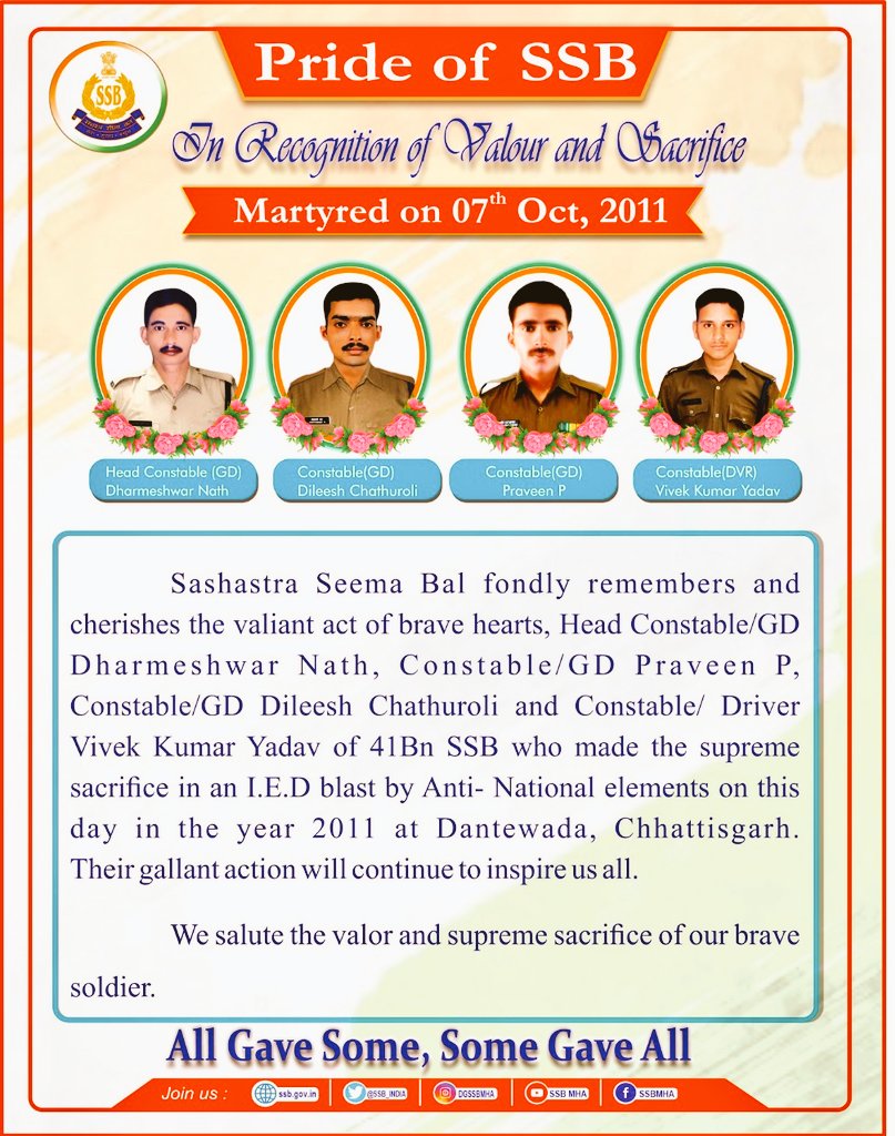 SSB_INDIA's tweet photo. #SewaSurakshaBandhutwa
#ObituaryoftheDay
#PrideOfSSB
#BharatKeVeer
#LestWeForgetIndia
#SupremeSacrifice
#AllGaveSomeSomeGaveAll

@HMOIndia 
@PIBHomeAffairs https://t.co/K6sLKl7IOc