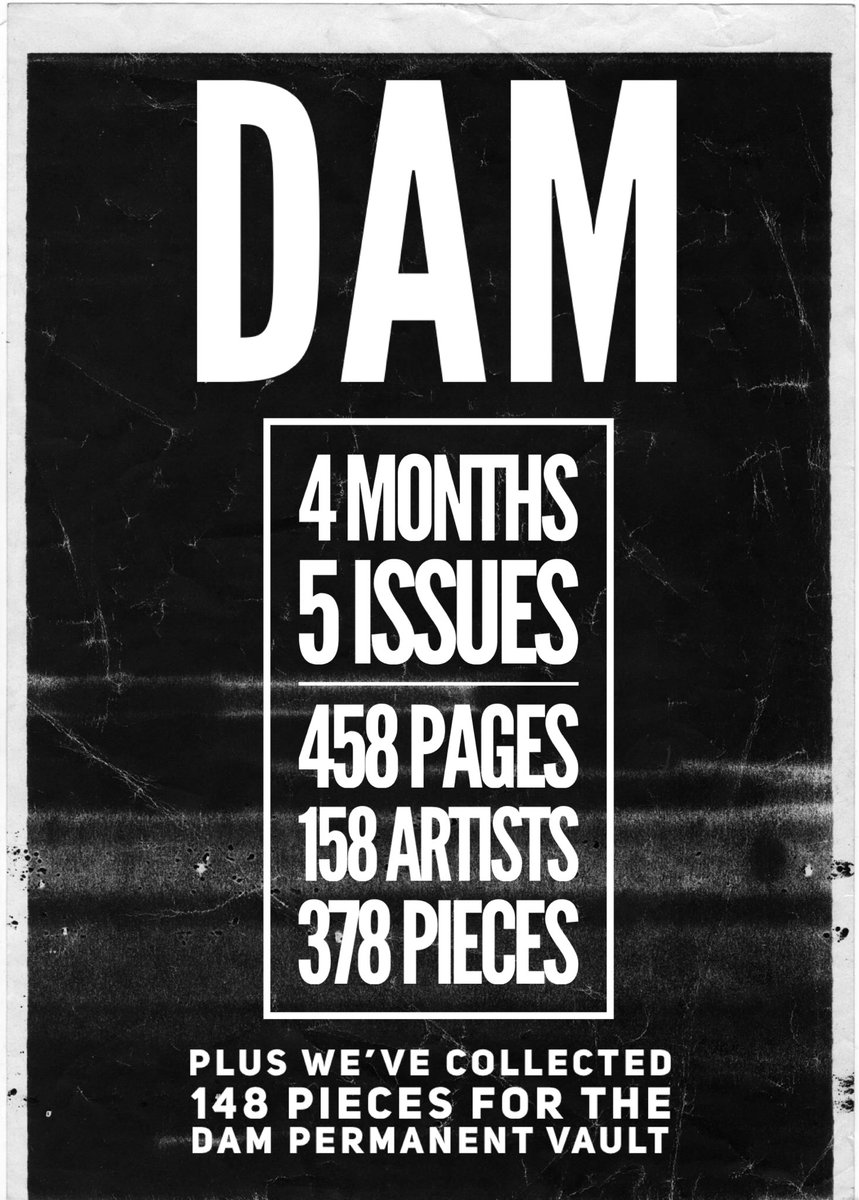.<a href="/dam_zine/">DAM</a> is working hard to create opportunities for artists. DAM is a decentralized art zine focused on creation, discovery, collecting &amp; community. Tonight we’re dropping DAM #5 the #DAMremix issue. Join us for a special twitter space to celebrate 👉 x.com/i/spaces/1RDxl…