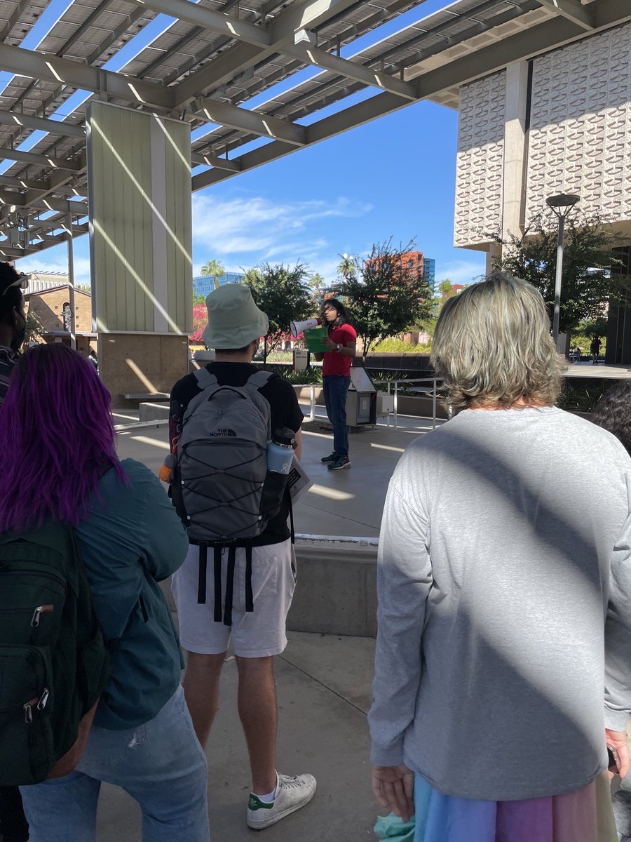 ydsa_asu's tweet photo. We stood tall in favor of reproductive justice for today’s National Day of Action in collaboration with @GradAction. Thank you to everyone who joined our rally today at Arizona State University! @YDSA_ https://t.co/NpS7MzEUGI