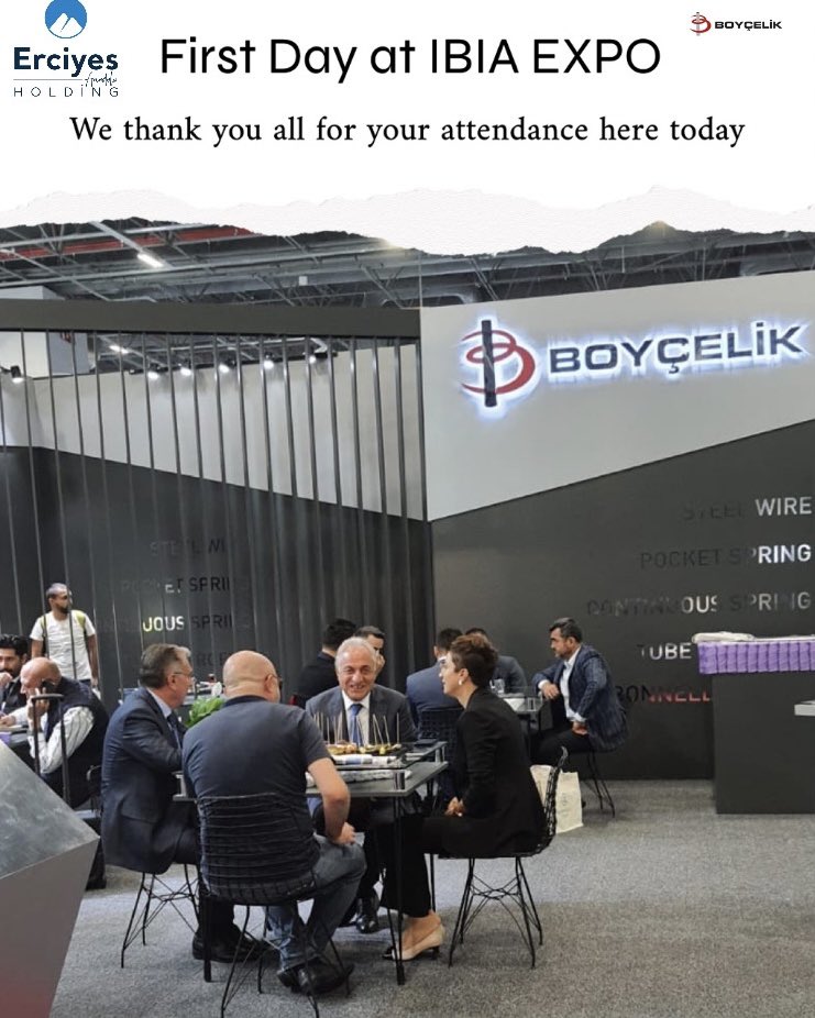 boycelik's tweet photo. We thank you all for your attendance here today!
@erciyesanadolu @serkoyay
@ibiabedding @ibiaexpo2022
#beddingindustries #mattress #pocketspringunits #bonelspringunits #steel #steelwire #tubesandprofile #roundtube #istanbul #kayseri https://t.co/1xKgXfavQ0