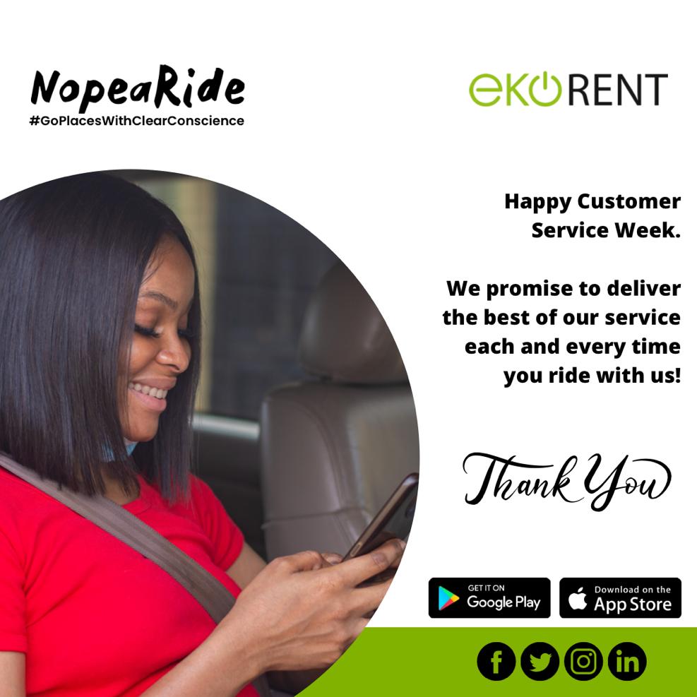 Happy Customer Service Week!

#ekorent #nopearide #cleanmobility #electricvehicles #cleanenergy #customerservice