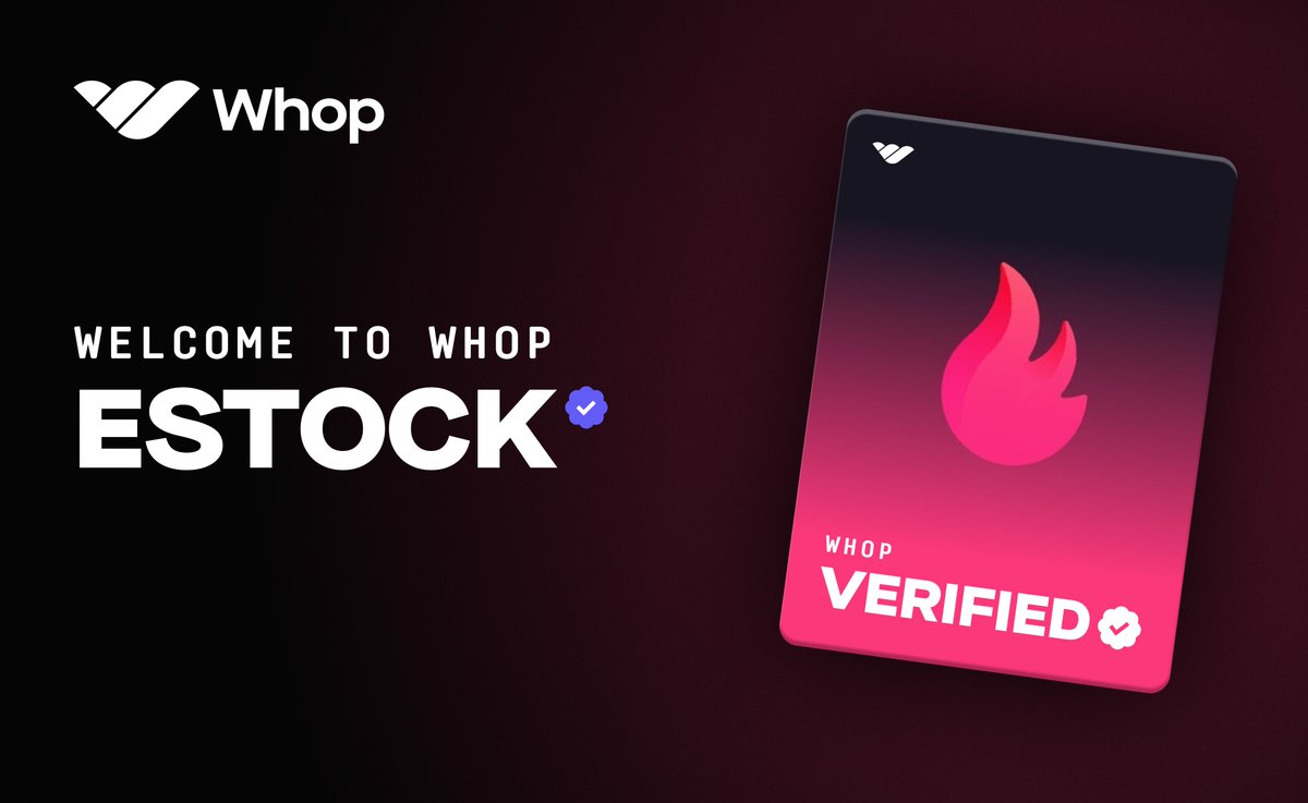 whop's tweet image. We're excited to announce 
@eStockSoftware is now a verified partner on Whop 🥳 

Safely join eStock today -  whop.com/estock-software

We're giving away three FREE 30-day eStock memberships to celebrate! 

Like + Retweet for a chance to win 📈