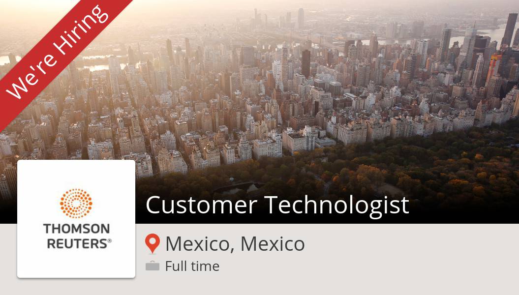 sofbt's tweet photo. Customer #Technologist needed in #MexicoMexico at #ThomsonReuters. Apply now! #job https://t.co/Nj1e1qN3Sp #WorkingAtTR https://t.co/kLKqG1g8cY