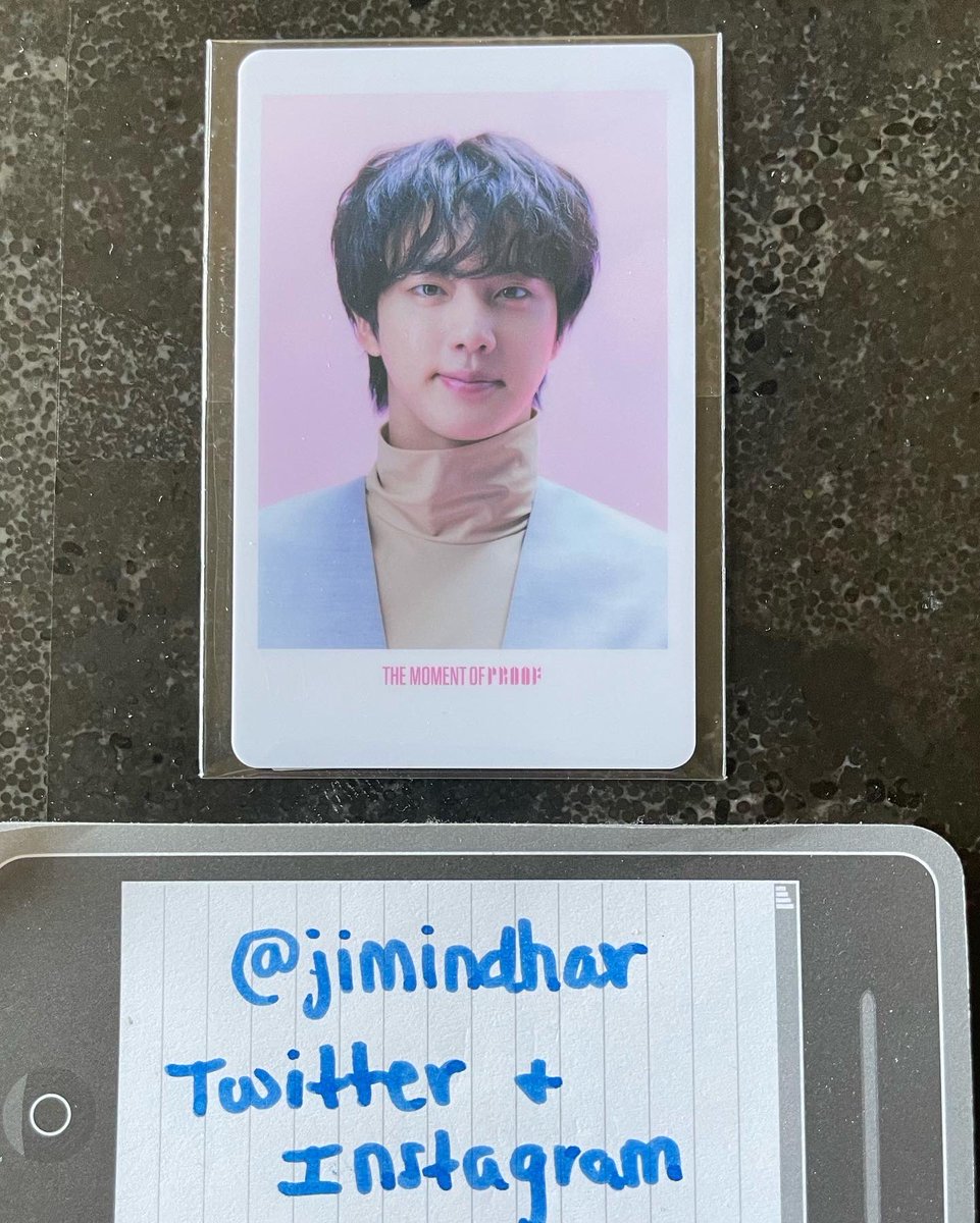 jimindhar's tweet photo. wtt • nfs (usa only) 

have: bts jin proof collector’s edition pob

want: jimin equivalent 

proofs on my instagram @ jimindhar 

must have proofs + tracked shipping only

🏷 seokjin ce trade photocard pc bangtan preorder benefit card https://t.co/olcdo7Uvgy