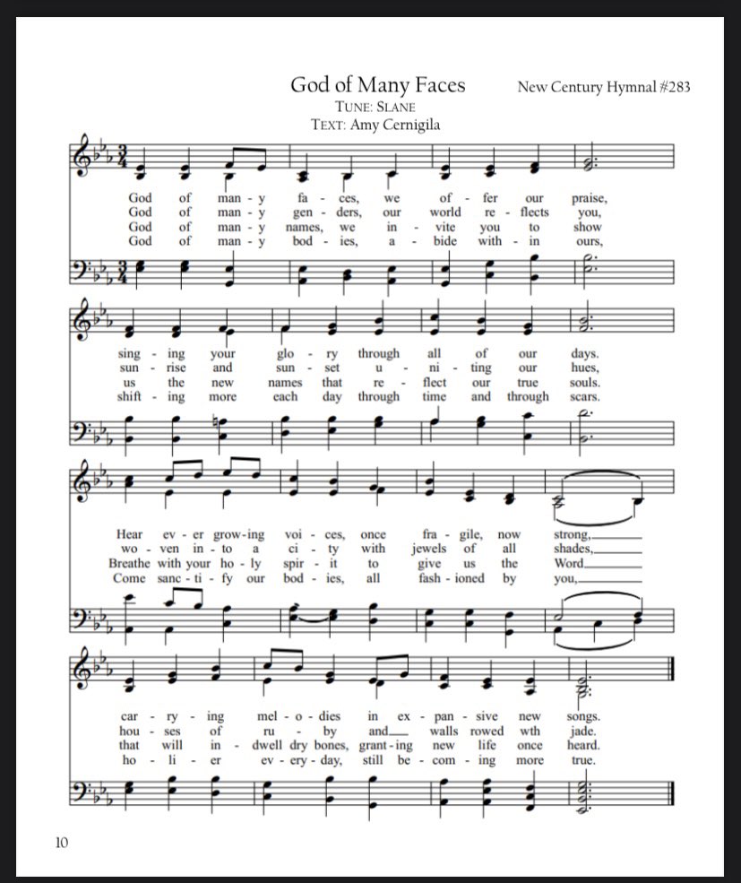 God’s faces, names, genders, and bodies are beautiful. And so are yours!

This hymn we sang last Sunday from the <a href="/UnitedChurch/">United Church of Christ</a> New Century Hymnal is reminder of that!
