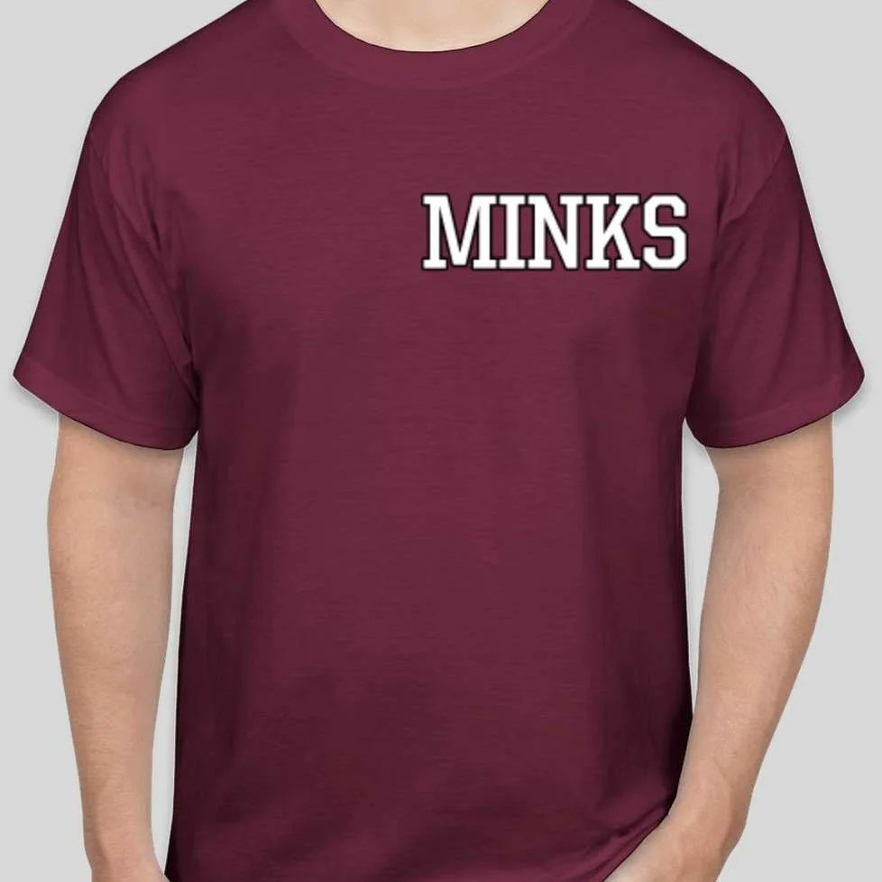 LOM_Minks's tweet photo. Minks merchandise is now live for our first fundraiser of the year! The original coat of arms designed by Frederick Wallin in 1962 was chosen to be the back piece to show strong connection to our alumni.  Shirts are $20, hoodies are $35. Dm for details on payment and shipping https://t.co/AOwUSvO5QW