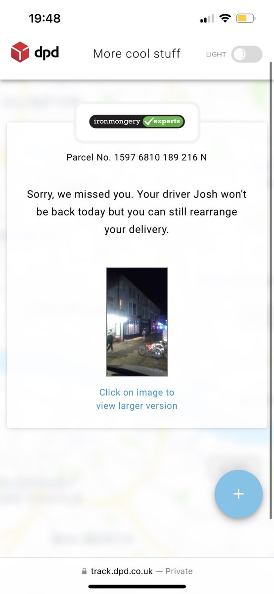 tkinstallations's tweet photo. @DPDgroup_news @IronmongeryExp I have waited at my office this evening for a late delivery only to find you’re driver Josh hasn’t even come and knocked at the door - he’s lied and hasn’t even attempted to deliver it!! This is the 2nd time in 2 days he has done this!! #dpdlocal https://t.co/VQNnxl6zEC