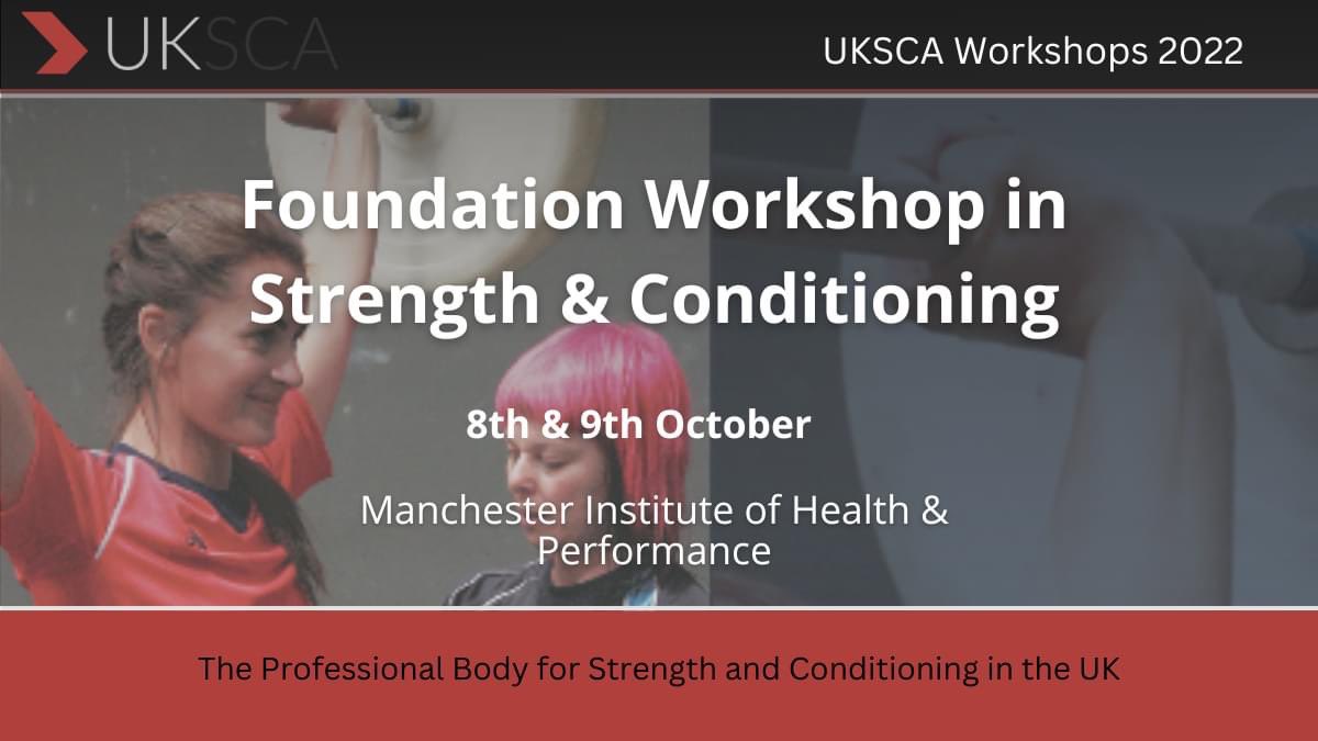 Foundation in Strength &amp; Conditioning Workshop - Manchester

The Foundation Workshop is aimed at anyone looking to enter the profession &amp; wanting a clear &amp; progressive development pathway. 

It is also ideal for anyone wishing to add best practice in S&amp;C to their existing role.