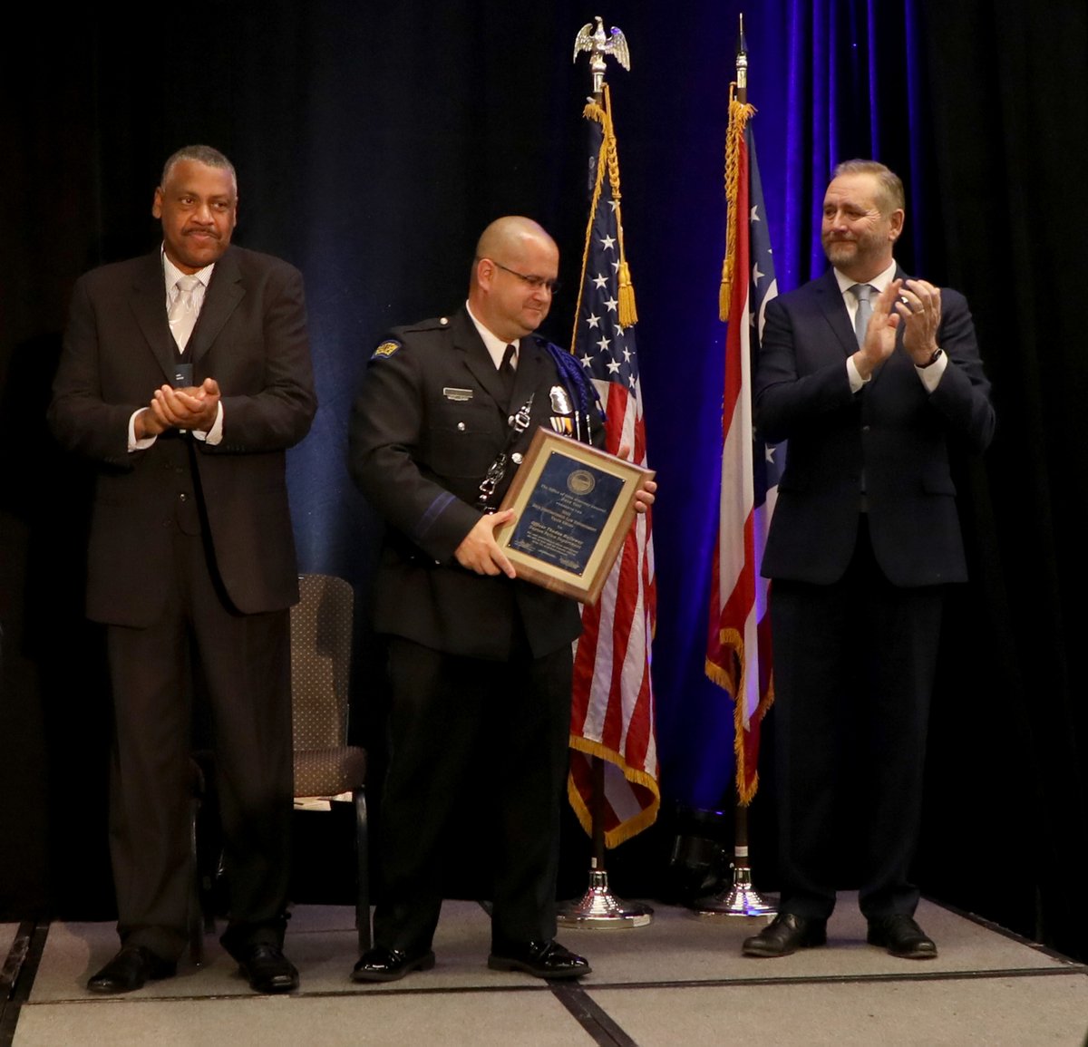 OhioAG's tweet image. AG Yost today recognized the significant contributions of several peace officers, one former officer, a forensic scientist and one civilian as part of his annual Law Enforcement Conference.