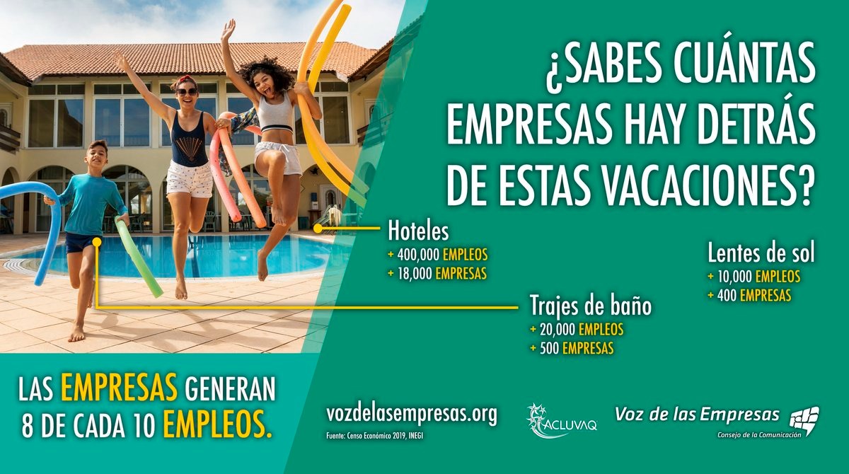 ¿Sabías que tus #Vacaciones generan 400,000 empleos en el ramo turístico? 🙋‍♀️🙋‍♂️ #EmpresasTrabajandoXTi