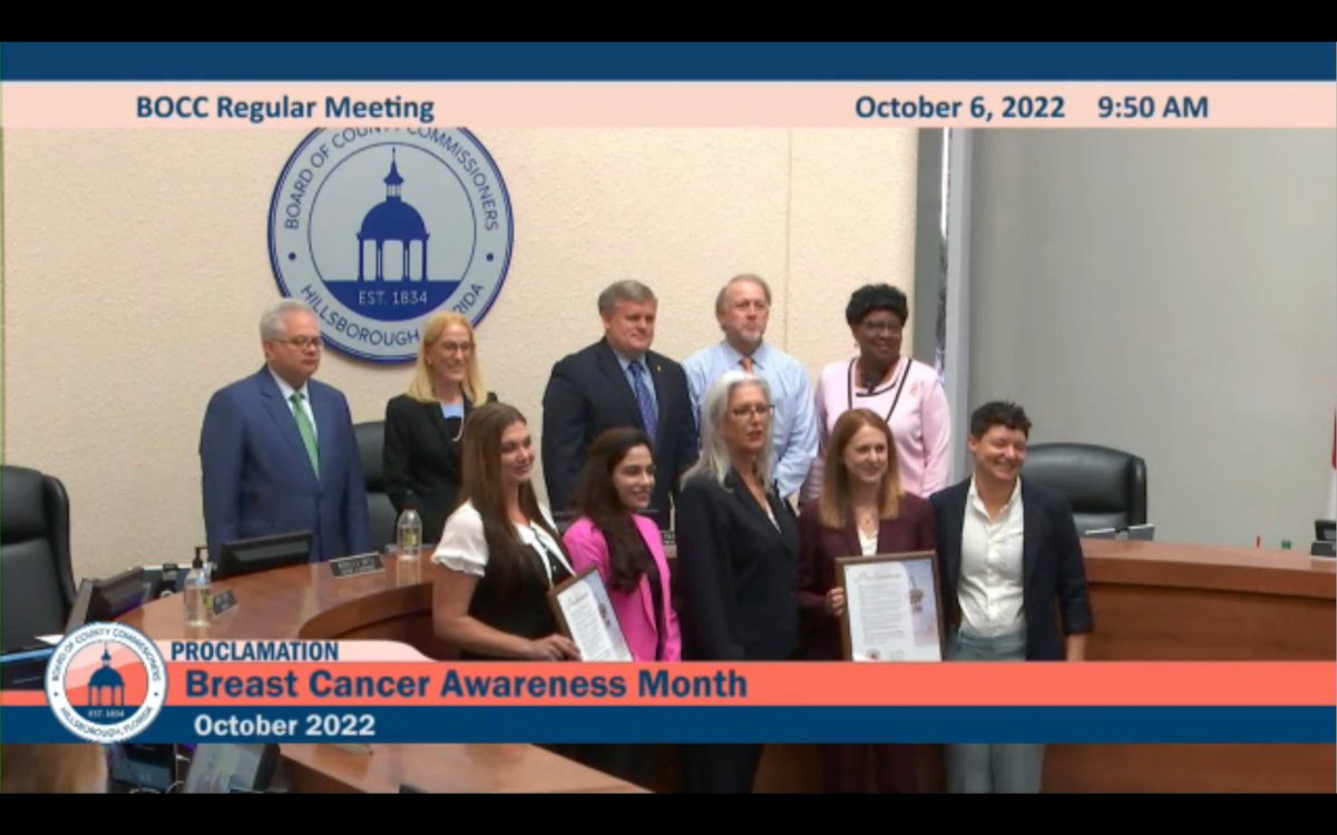 pp_florida's tweet photo. Thank you to the @HillsboroughFL Board of County Commissioners for presenting a commendation at their meeting today to recognize #BreastCancerAwarenessMonth and appreciate the work on #BreastCancer prevention by #PPSWCF and #MoffittCancerCenter! https://t.co/kf0wb4fAdp