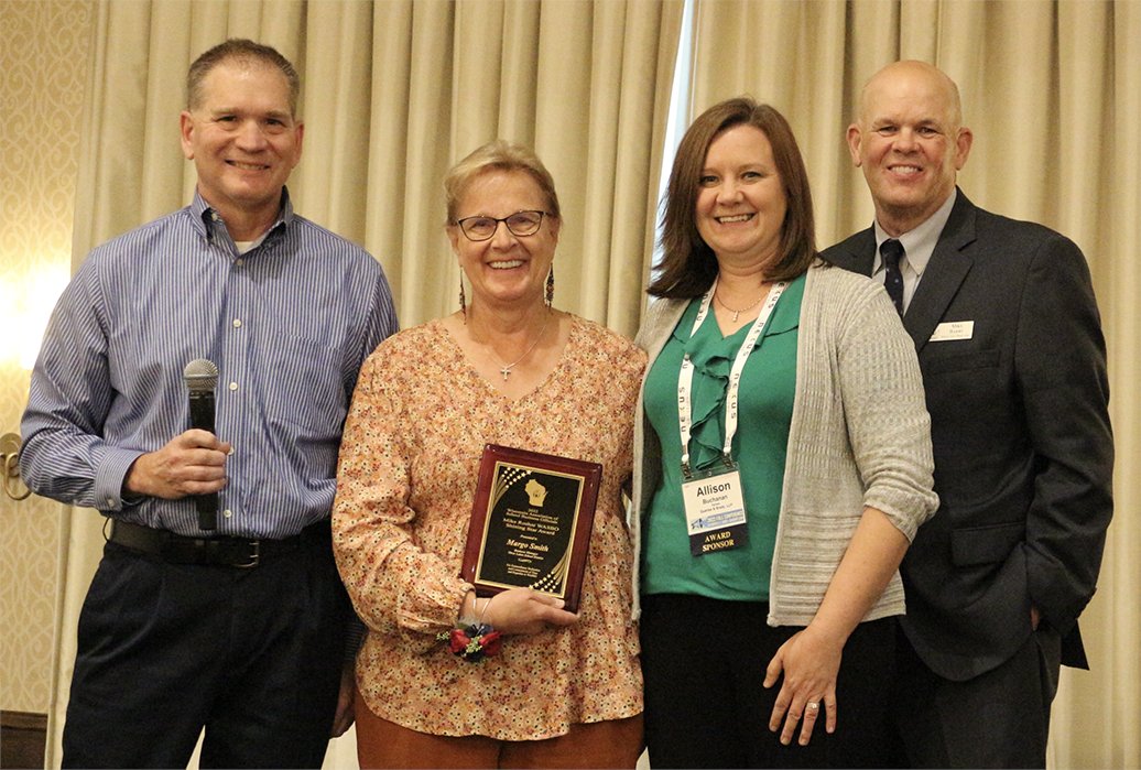 WisconsinASBO's tweet photo. Congratulations to 2022 Mike Roshar Award Recipient Margo Smith! Smith was recognized today during the 2022 Fall Conference. Watch her recognition video here: https://t.co/5X0U5P8IMP https://t.co/l2WrfLmOwC
