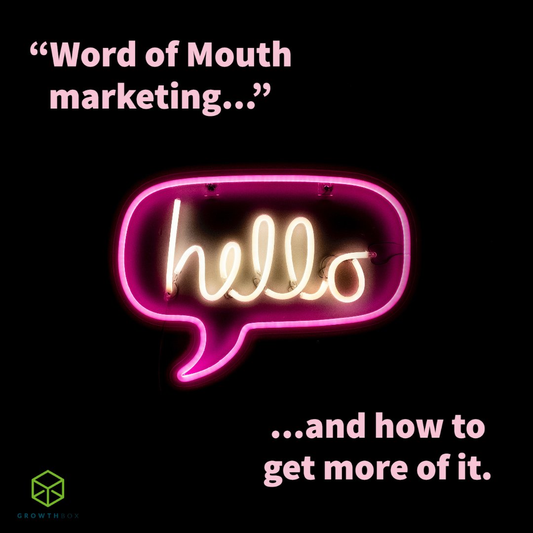GrowthBoxUK's tweet photo. 'Word of mouth' is the most common source of new business for small businesses however it is often left to chance and be unpredictable. In this article, @GrowthBoxUK explore word of mouth marketing and how you can influence it to help your business grow. https://t.co/HrYItG8ajY https://t.co/fXmrfEbZPl