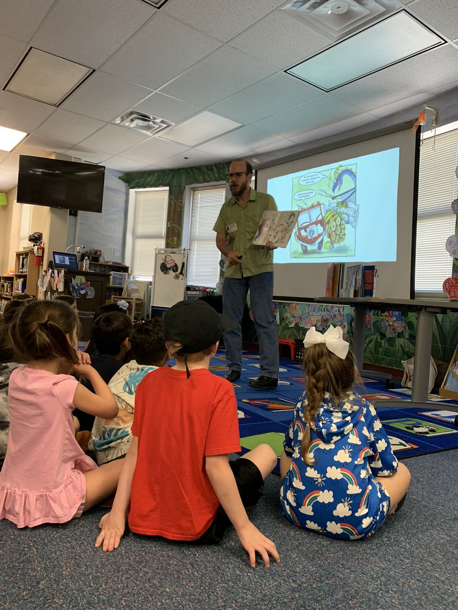 NISDLSELibrary's tweet photo. We were so happy to welcome amazing author Chris Barton! We have been reading many of his books in the library and enjoyed hearing two new ones today! @NISDLeonSprings @NISDLib #connectingkidswithauthors #authorvisit https://t.co/UfOkJZzcET