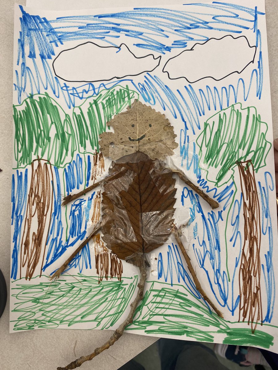 enseignanteJR's tweet photo. Students created art using materials from the earth. A great fall activity! @SawmillCreekES @OCDSB https://t.co/y2Wl9j90UW