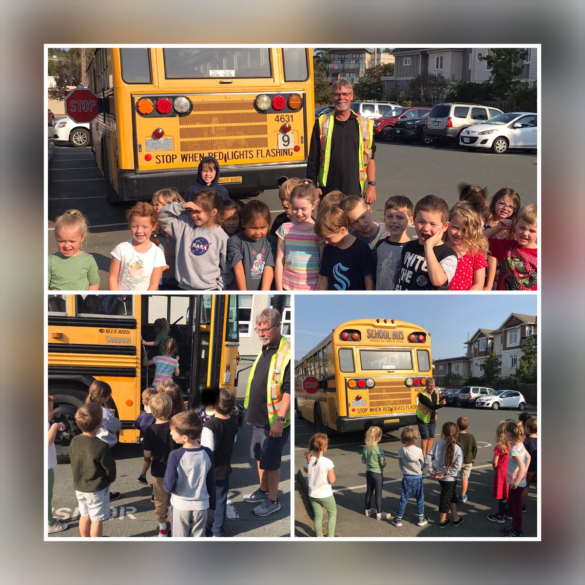 Kindergarten students had a great time exploring and learning how to be safe on and around school buses! Thank you Mr. B & Mr. C @sd63schools for being so fantastic! It was so much fun! #bussafety #lifeinkindergarten