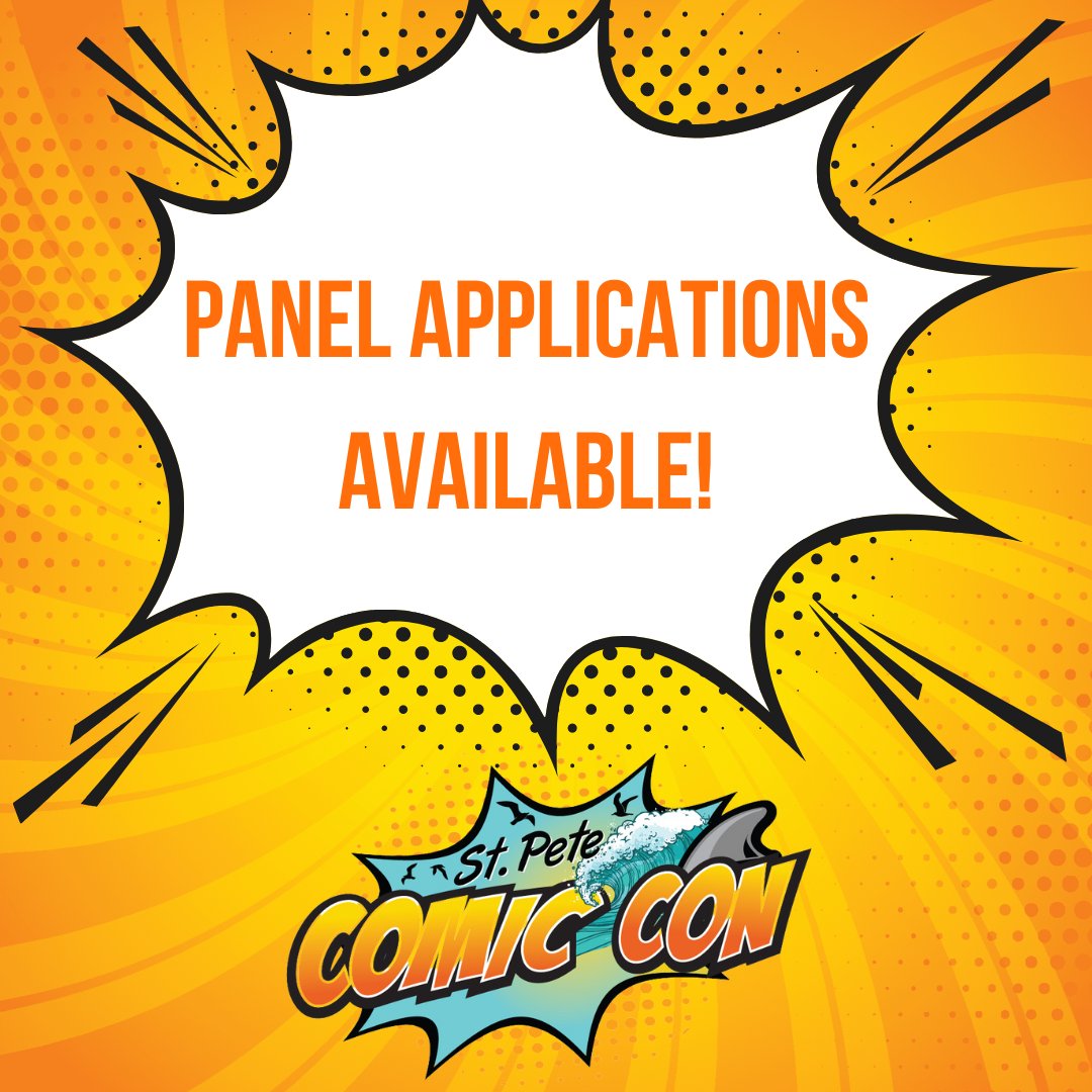 stpetecomiccon's tweet photo. Panel applications are out for St. Pete Comic Con! 

https://t.co/yVqmPRqBYw

#stpetecomiccon #floridacomiccons #comiccons https://t.co/3dt84UPrTf